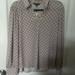 Adrianna Papell Black and White Button Down Shirt